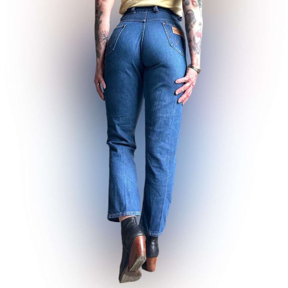 60’s Wrangler Blue Bell Selvedge Denim Jeans w/ hidden rivets & gripper zipper